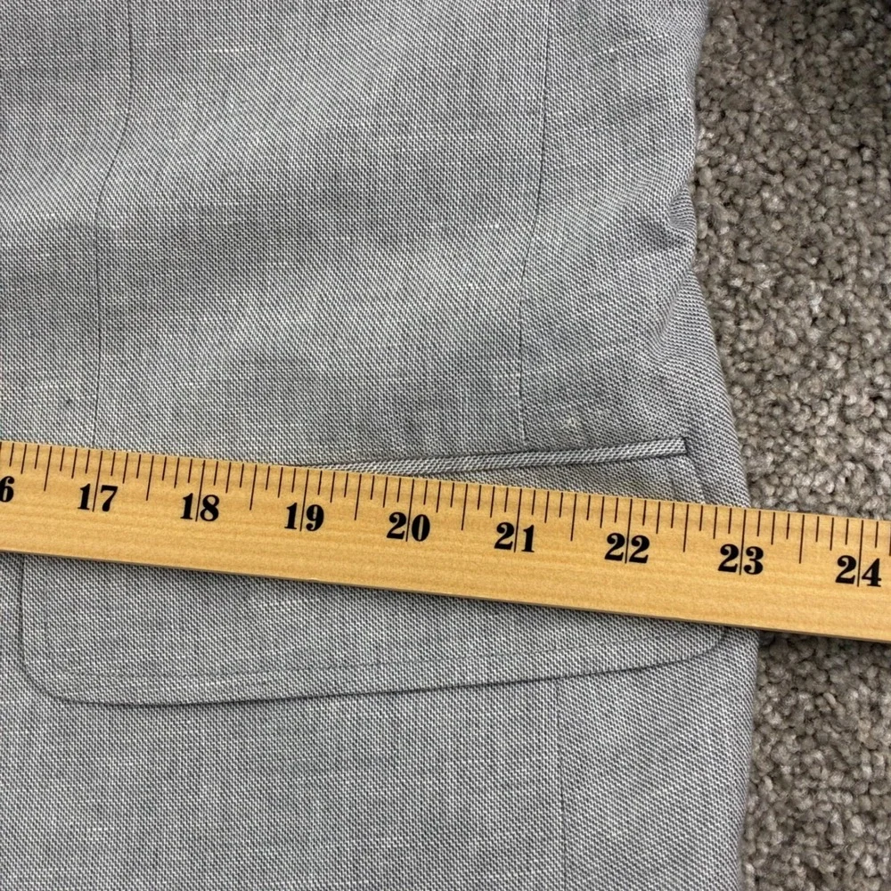 Banana Republic Blazer Mens 48R Gray Linen Cotton Tailored Fit Italian Fabric